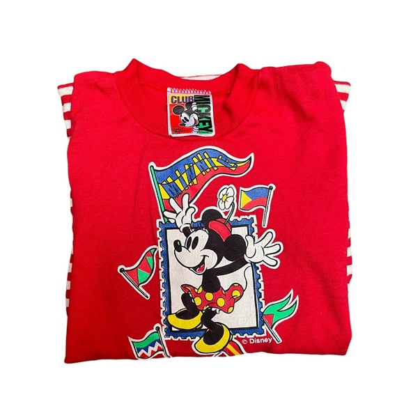 DISNEY GIRLS SIZE 3X LONG SLEEVE DRESS RED W/ WHITE STRIPES - Picture 4 of 7